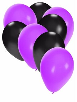 Shoppartners Paarse en zwarte feestballonnen 30x