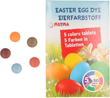 Shoppartners Paasei verf kleurtabletten - ca. 50 eieren - knutselmateriaal - eieren beschilderen Multi