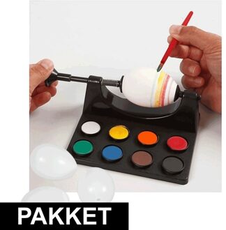 Shoppartners Paaseitjes schilderen pakket - met 10x witte eieren van 6 cm - Pasen