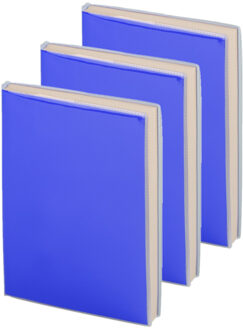 Shoppartners Pakket van 5x stuks notitieblokje zachte kaft blauw 10 x 13 cm