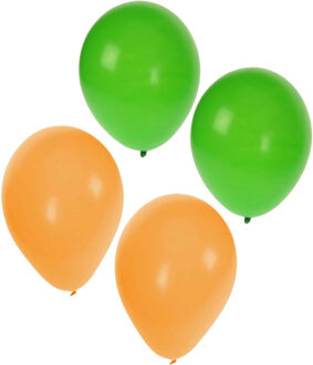 Shoppartners Party Ballonnen - 60x stuks - groen-geel - latex - 27 cm - versiering