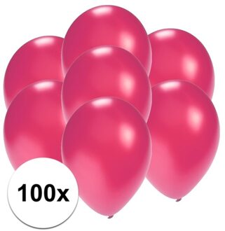 Shoppartners Party ballonnen - klein formaat - roze - 100x - 13 cm - feestartikelen/versiering