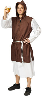 Shoppartners Pater Trappist Monikken abdij verkleedkleding kostuum - voor heren - bruin/wit - carnaval