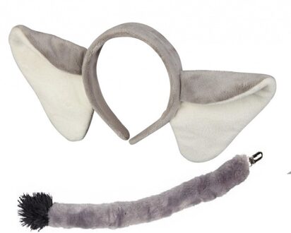 Shoppartners Pluche olifanten verkleed set voor kinderen Grijs