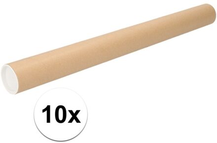 Shoppartners Poster koker van karton - 10x - 430 x 40 mm - Bruin - Verzendkokers - Voor A2 formaat papier