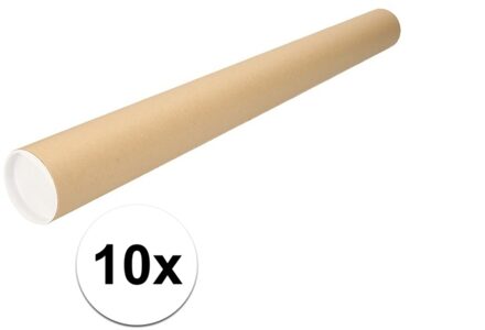 Shoppartners Poster koker van karton - 10x - 640 x 60 mm - Bruin - Verzendkokers - Voor A1 formaat papier