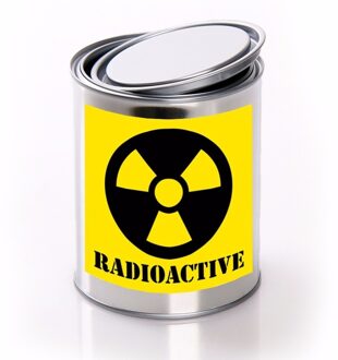 Shoppartners radioactive/ radioactief etiket met met lege blik