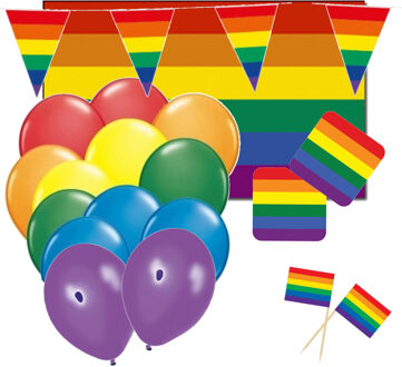 Shoppartners Regenboog decoratiepakket middel - Feestpakketten