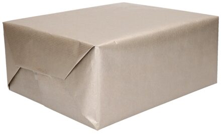 Shoppartners Rollen Kraft inpakpapier - 2x stuks - zilver - 200 x 70 cm - kadopapier / cadeaupapier / boeken kaft