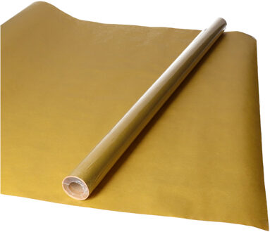 Shoppartners Rollen Kraft inpakpapier - 3x - goud - 200 x 70 cm - kadopapier / cadeaupapier / boeken kaften