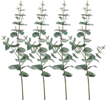 Shoppartners Set van 4x stuks Groene Eucalyptus kunsttakken kunstplant 68 cm