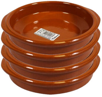 Shoppartners Set van 4x stuks tapas bakjes/schaaltjes Alicante met handvatten 16 cm - Snack en tapasschalen