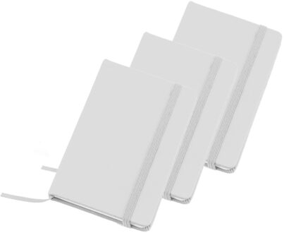 Shoppartners Set van 5x stuks notitieblokje harde kaft zilver 9 x 14 cm