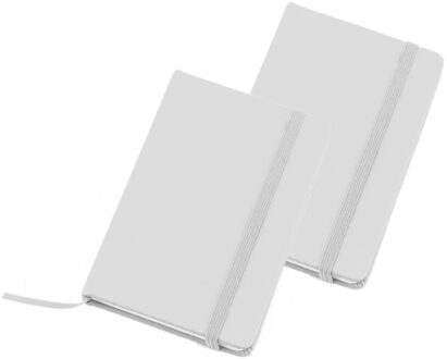 Shoppartners Set van 8x stuks notitieblokje harde kaft zilver 9 x 14 cm