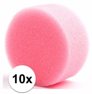 Shoppartners Superstar Grimas schmink sponsje - 10x - rond - D6 x H3 cm - grimeren voor kinderen en volwassenen Multi
