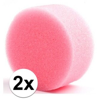Shoppartners Superstar Grimas schmink sponsje - 2x - rond - D6 x H3 cm - grimeren voor kinderen en volwassenen