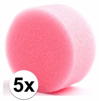 Shoppartners Superstar Grimas schmink sponsje - 5x - rond - D6 x H3 cm - grimeren voor kinderen en volwassenen