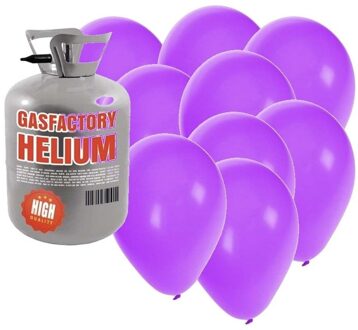 Shoppartners Tankje met helium met 30 paarse ballonnen - Heliumtank