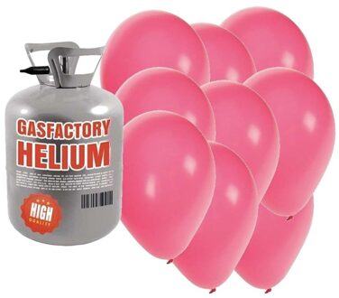 Shoppartners Tankje met helium met 30 roze ballonnen - Heliumtank