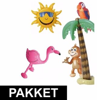 Shoppartners Tropische themafeest pakket met opblaasdecoratie Multi