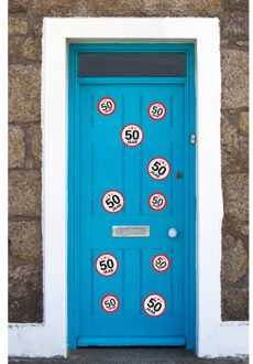 Shoppartners Verjaardag Leeftijd stickers pakket - 50 jaar thema - 10x stuks - 2 formaten - versiering