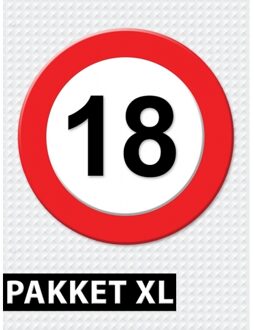 Shoppartners Verkeersbord 18 jaar versiering pakket XL - Feestpakketten