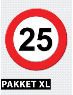 Shoppartners Verkeersbord 25 jaar feestartikelen pakket XL