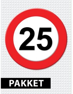 Shoppartners Verkeersbord 25 jaar versiering pakket - Feestpakketten