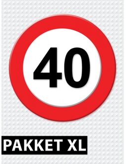 Shoppartners Verkeersbord 40 jaar versiering pakket XL - Feestpakketten