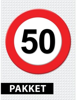 Shoppartners Verkeersbord 50 jaar versiering pakket - Feestpakketten