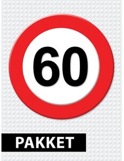 Shoppartners Verkeersbord 60 jaar versiering pakket - Feestpakketten