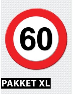 Shoppartners Verkeersbord 60 jaar versiering pakket XL - Feestpakketten