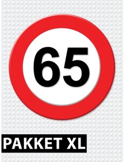 Shoppartners Verkeersbord 65 jaar versiering pakket XL - Feestpakketten