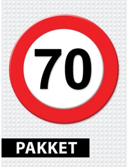 Shoppartners Verkeersbord 70 jaar versiering pakket - Feestpakketten