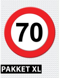 Shoppartners Verkeersbord 70 jaar versiering pakket XL - Feestpakketten