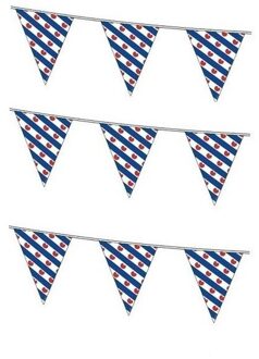Shoppartners Vlaggenlijn Friesland - 3x stuks - 10 meter - kunststof Multi