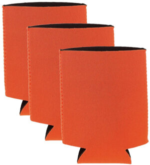 Shoppartners Voordeelset van 12x stuks opvouwbare blikjeskoelers/ koel hoesjes oranje