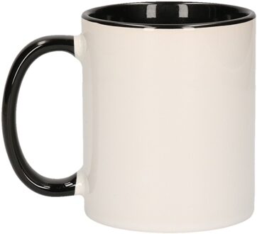 Shoppartners Wit met zwarte koffie drink mok 300 ml