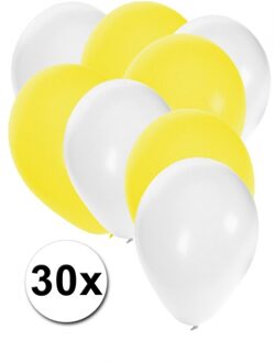 Shoppartners Witte en gele feestballonnen 30x