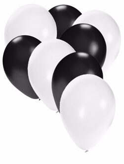 Shoppartners Witte en zwarte ballonnen 30 stuks - Ballonnen Multikleur
