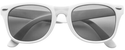 Shoppartners Zonnebril wit - UV400 bescherming - Wayfarer model - Zonnebrillen voor dames/heren/volwassenen