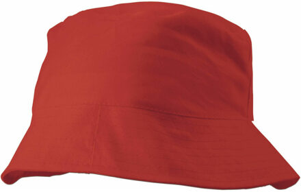 Shoppartners Zonnehoedje/vissershoedjes voor volwassenen - rood - 100% katoen - Zon bescherming