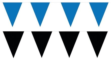 Shoppartners Zwart/Blauwe feest punt vlaggetjes pakket 60 meter