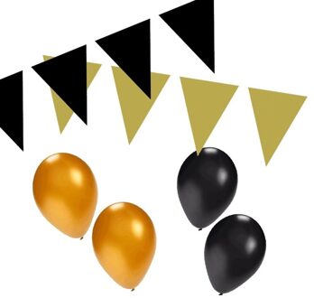 Shoppartners Zwart/Gouden feest versiering pakket small Multi