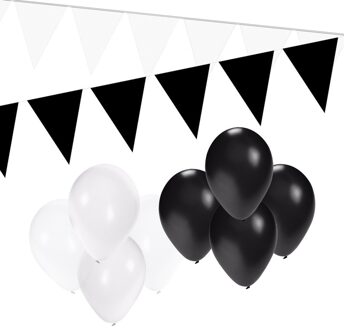 Shoppartners Zwart/Witte feest versiering pakket small