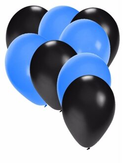 Shoppartners Zwarte en blauwe feestballonnen 30x