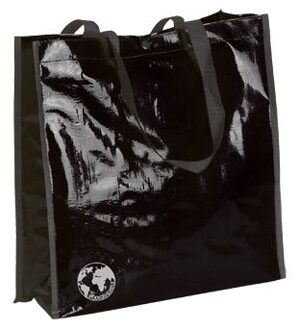 Shopper boodschappen opberg tas - zwart - 38 x 38 cm - Glimmend - Shoppers