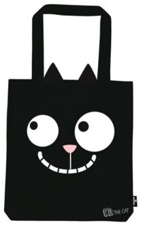 shopper Ed The Cat 42 cm katoen zwart