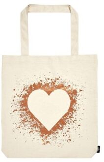 shopper Heartwarming 8 liter 42 x 39 cm katoen crème