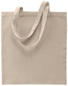 Shopper schoudertasje - beige - katoen - 38x42 cm - met hengels - 11 liter